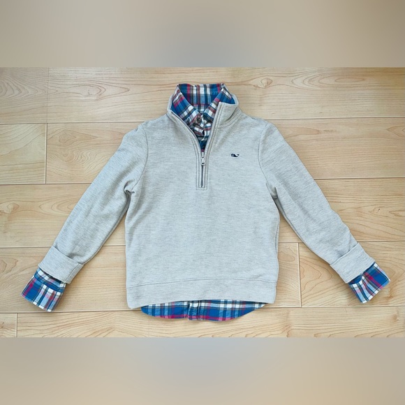 Vineyard Vines Boys Quarter Zip and Flannel Outfit Sweatshirts